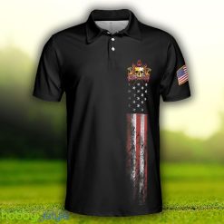 Golf Skull America Flag Short Sleeve, Wet Paint Black, Best Golf Shirt Polo Shirt - Golf Skull America Flag Short Sleeve Polo Shirt, Wet Paint Black Polo Shirt, Best Golf Shirt For Men_3