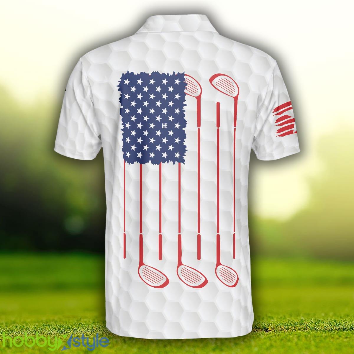 Golf Skull American Flag Short Sleeve, White Golf Pattern, Patriotic Golf Shirt Polo Shirt - Golf Skull American Flag Short Sleeve Polo Shirt, White Golf Pattern Polo Shirt, Patriotic Golf Shirt For Men_2