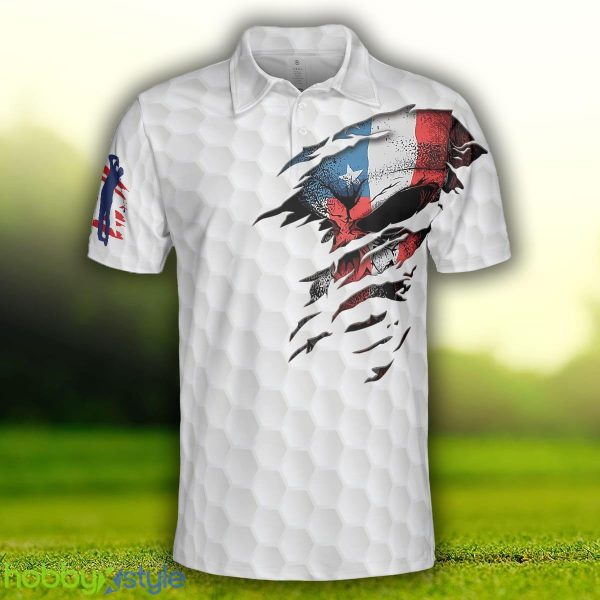 Golf Skull American Flag Short Sleeve, White Golf Pattern, Patriotic Golf Shirt Polo Shirt - Golf Skull American Flag Short Sleeve Polo Shirt, White Golf Pattern Polo Shirt, Patriotic Golf Shirt For Men_3