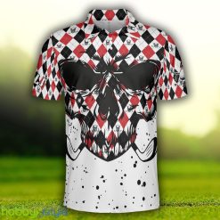 Golf Skull Red Black And White Pattern, Argyle Pattern, Best Golf Shirt Polo Shirt - Golf Skull Red Black And White Pattern Polo Shirt, Argyle Pattern Polo Shirt, Best Golf Shirt For Men_3
