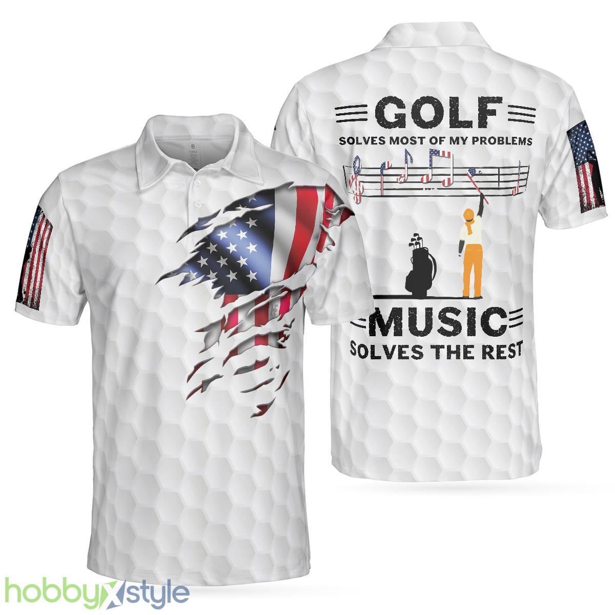 Golf Solves Most Of My Problems, American Flag, Golf Shirt For Music Lovers Polo Shirt - Golf Solves Most Of My Problems Polo Shirt, American Flag Polo Shirt, Golf Shirt For Music Lovers_1