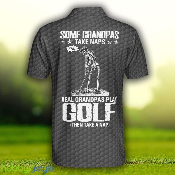 Golf Some Grandpas, Black Golf Seamless Pattern Skeleton Golfer Skull Golf Shirt Polo Shirt - Golf Some Grandpas Polo Shirt, Black Golf Seamless Pattern Skeleton Golfer Skull Golf Shirt For Men_2
