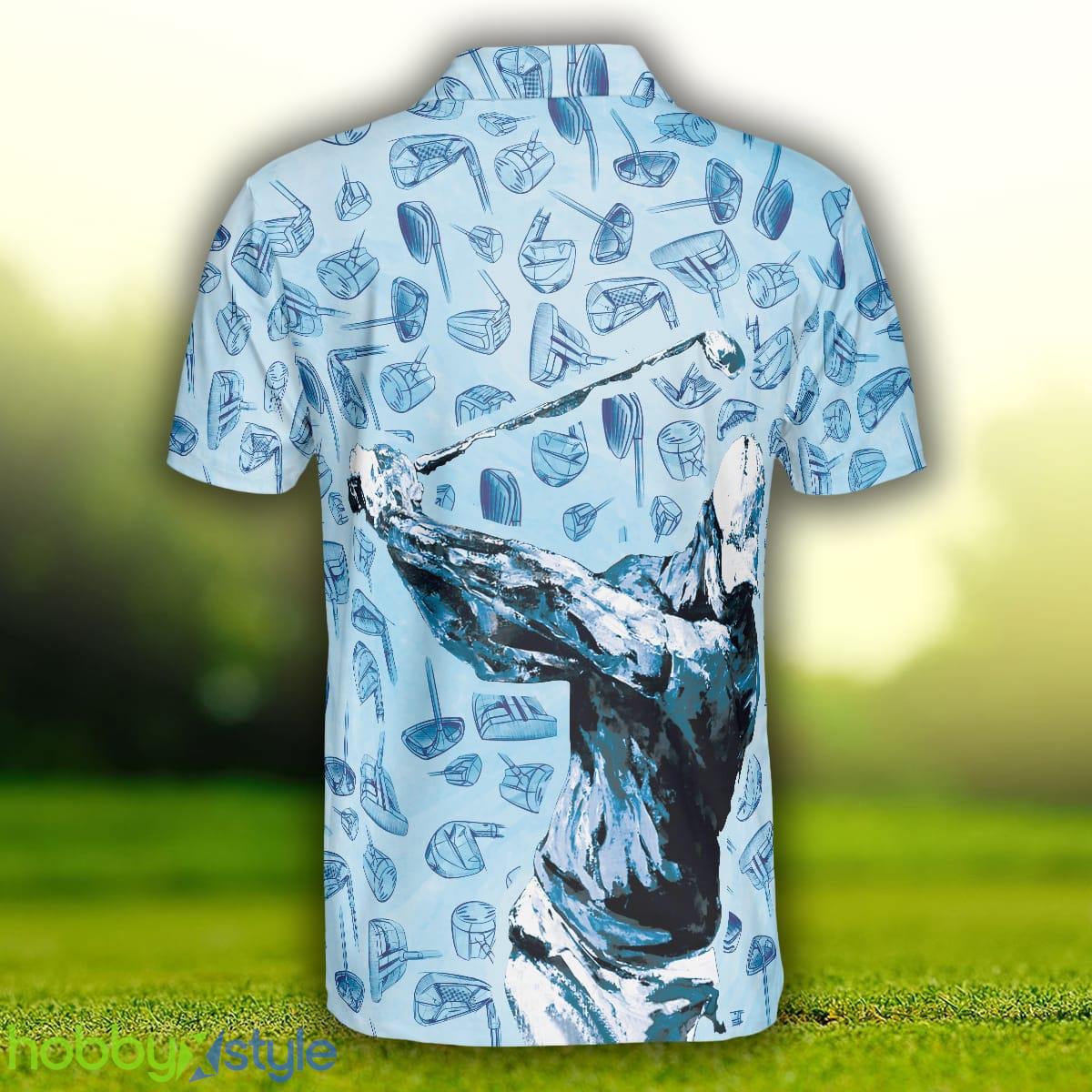 Golf Swing Abstract With Golf Club Header Pattern Golf, Sky Blue Golf Shirt Polo Shirt - Golf Swing Abstract With Golf Club Header Pattern Golf Polo Shirt, Sky Blue Golf Shirt For Men_2