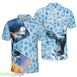 Golf Swing Abstract With Golf Club Header Pattern Golf, Sky Blue Golf Shirt Polo Shirt - Golf Swing Abstract With Golf Club Header Pattern Golf Polo Shirt, Sky Blue Golf Shirt For Men_1
