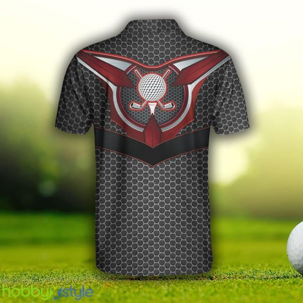 Golf Tech Style, Black Steel Hornet Nest Pattern, Best Golf Shirt Polo Shirt - Golf Tech Style Polo Shirt, Black Steel Hornet Nest Pattern Polo Shirt, Best Golf Shirt For Men_2