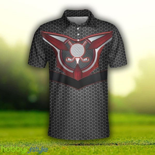 Golf Tech Style, Black Steel Hornet Nest Pattern, Best Golf Shirt Polo Shirt - Golf Tech Style Polo Shirt, Black Steel Hornet Nest Pattern Polo Shirt, Best Golf Shirt For Men_3