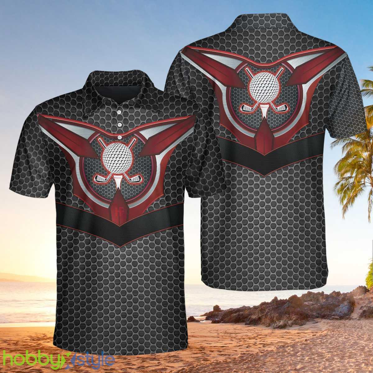 Golf Tech Style, Black Steel Hornet Nest Pattern, Best Golf Shirt Polo Shirt - Golf Tech Style Polo Shirt, Black Steel Hornet Nest Pattern Polo Shirt, Best Golf Shirt For Men_1
