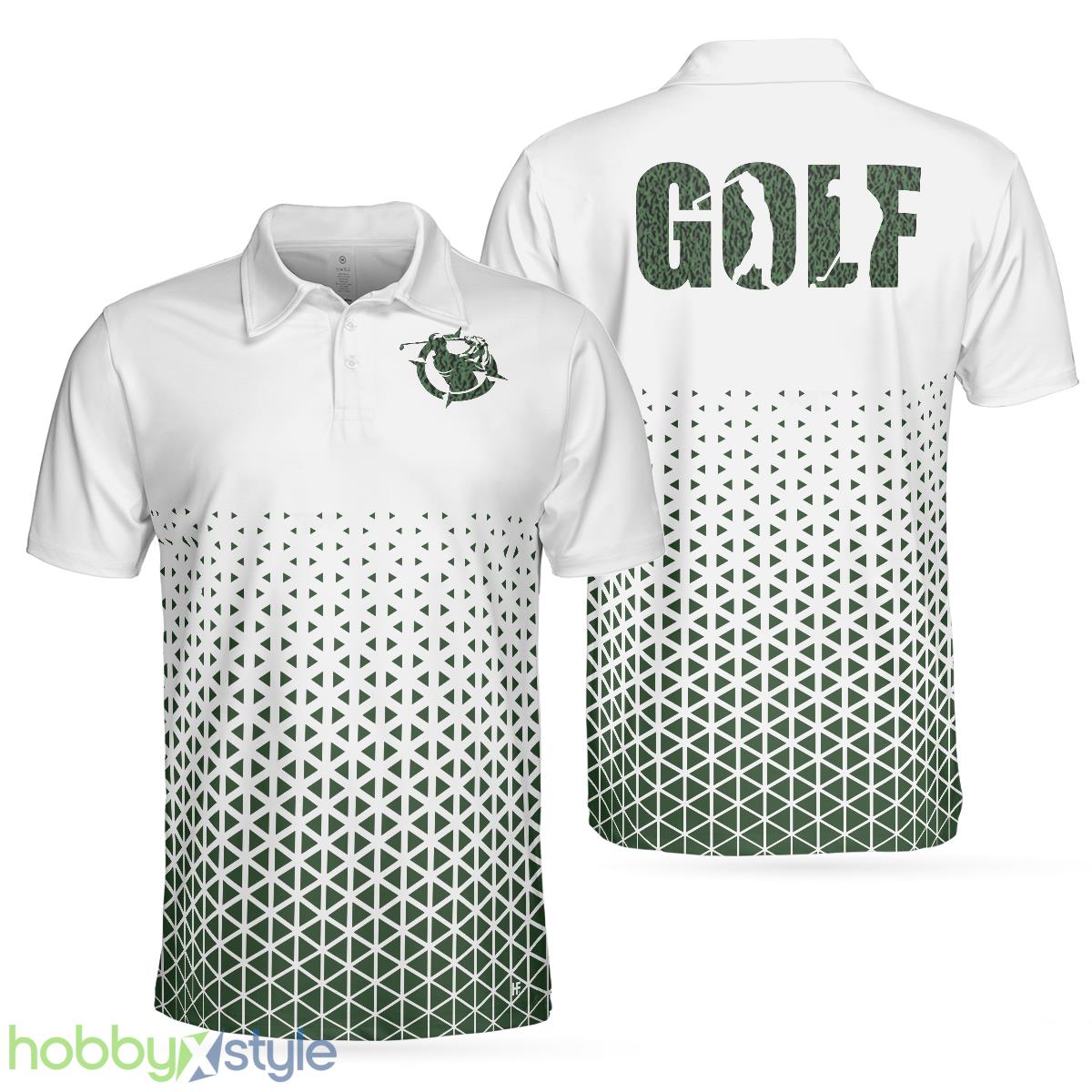 Golf Texture Aluminium Short Sleeve, Triangle Geometric, Best Golf Shirt Polo Shirt - Golf Texture Aluminium Short Sleeve Polo Shirt, Triangle Geometric Polo Shirt, Best Golf Shirt For Men_1