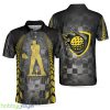 Golfer On Yellow Silhouette, Checker Pattern Racing, Best Golf Shirt Polo Shirt - Golfer On Yellow Silhouette Polo Shirt, Checker Pattern Racing Polo Shirt, Best Golf Shirt For Men_2