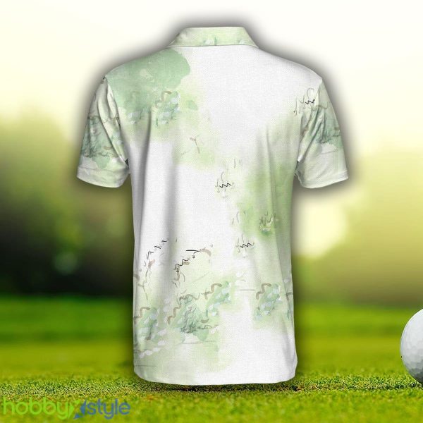 Golfer Painting Short Sleeve, Green Tree Pattern Golfer Sketching, Best Golf Shirt Polo Shirt - Golfer Painting Short Sleeve Polo Shirt, Green Tree Pattern Golfer Sketching Polo Shirt, Best Golf Shirt For Men_2