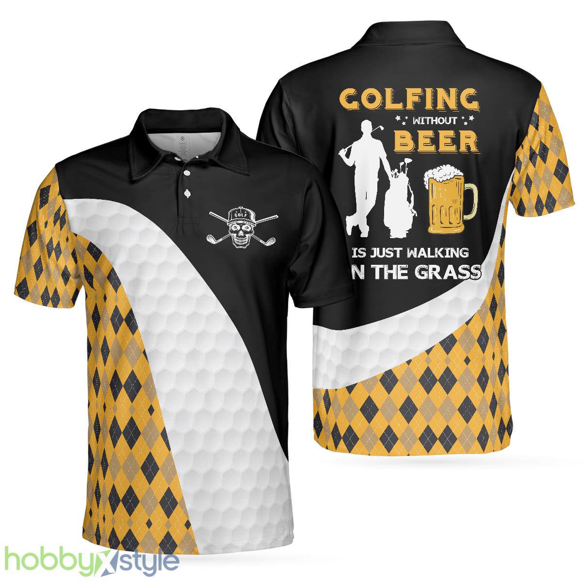 Golfing Without Beer Is Just Walking On The Grass, Funny Golfing Shirt , Golf Gift For Golfers Polo Shirt - Golfing Without Beer Is Just Walking On The Grass Polo Shirt, Funny Golfing Shirt For Men, Golf Gift For Golfers_1