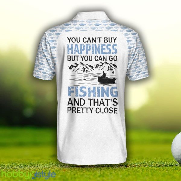 Gone Fishing You Can't Buy Happiness But You Can Go Fishing, White Fishing Shirt Polo Shirt - Gone Fishing You Can't Buy Happiness But You Can Go Fishing Polo Shirt, White Fishing Shirt For Men_2