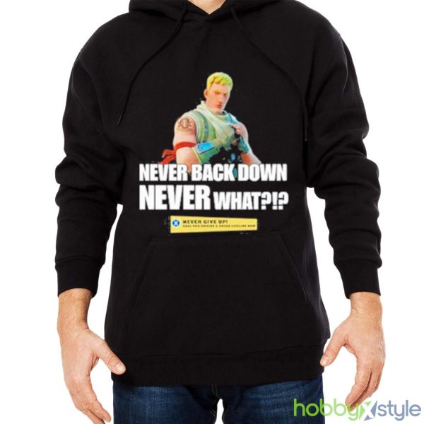 Goofyahhtees Never Back Down Shirt - Men Black Hoodie