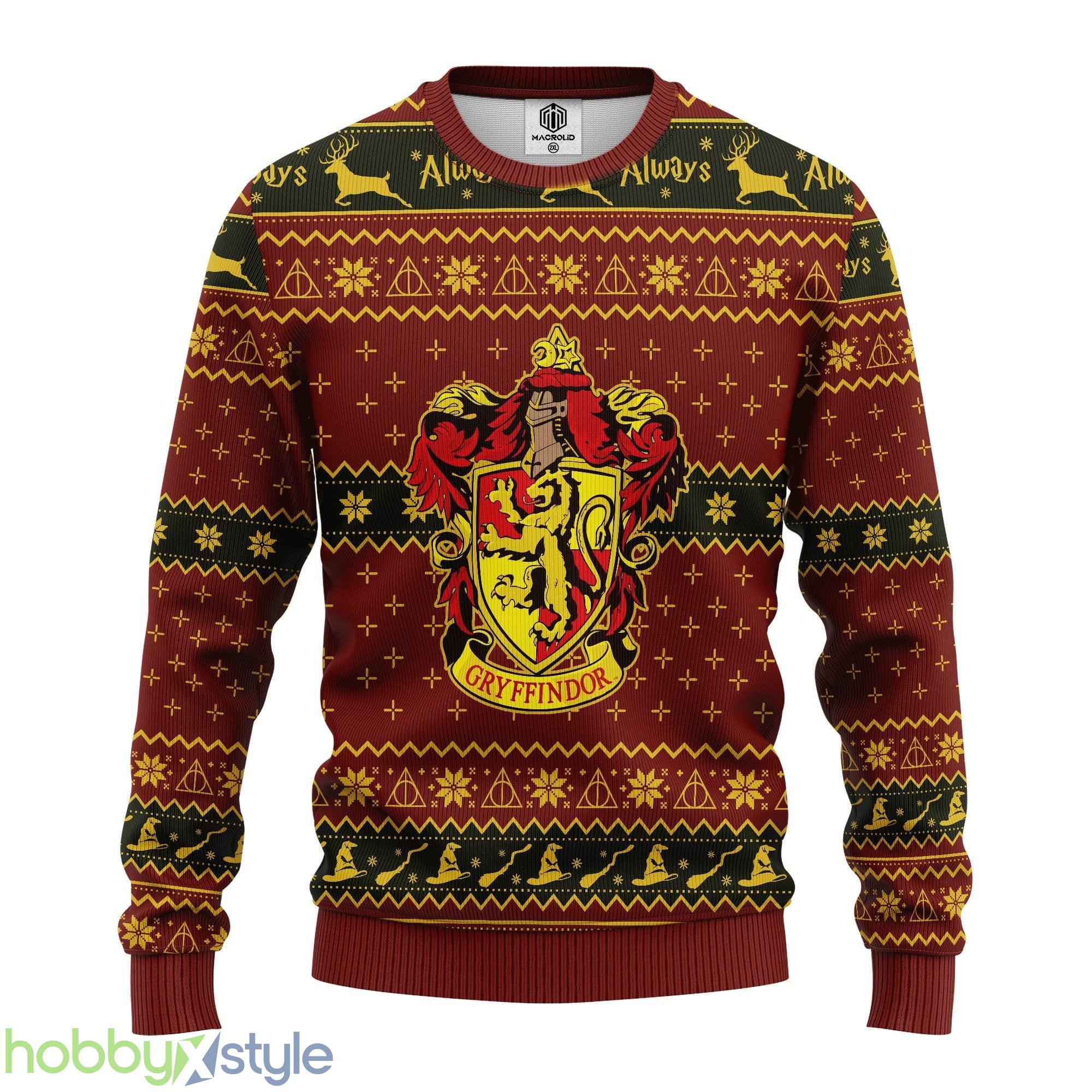Gryffindor Crest Ideas Ugly Christmas Sweater Gift Thanksgiving - Gryffindor Crest Ideas Ugly Christmas Sweater Gift Thanksgiving_1