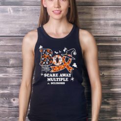 Halloween Boo Scare Away Multiple Sclerosis And Witch Hat T Shirt Product Photo 4