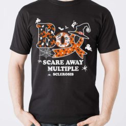 Halloween Boo Scare Away Multiple Sclerosis And Witch Hat T Shirt Product Photo 5