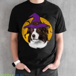 Halloween Border Collie Witch Hat Funny Halloween Dog Lover T Shirt Product Photo 2