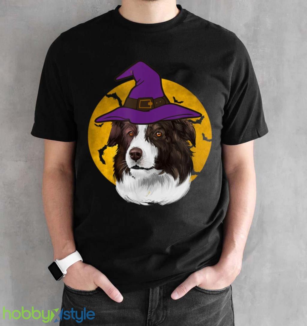 Halloween Border Collie Witch Hat Funny Halloween Dog Lover T Shirt Halloween Border Collie Witch Hat Funny Halloween Dog Lover T Shirt Product Photo 2