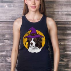 Halloween Border Collie Witch Hat Funny Halloween Dog Lover T Shirt Product Photo 4