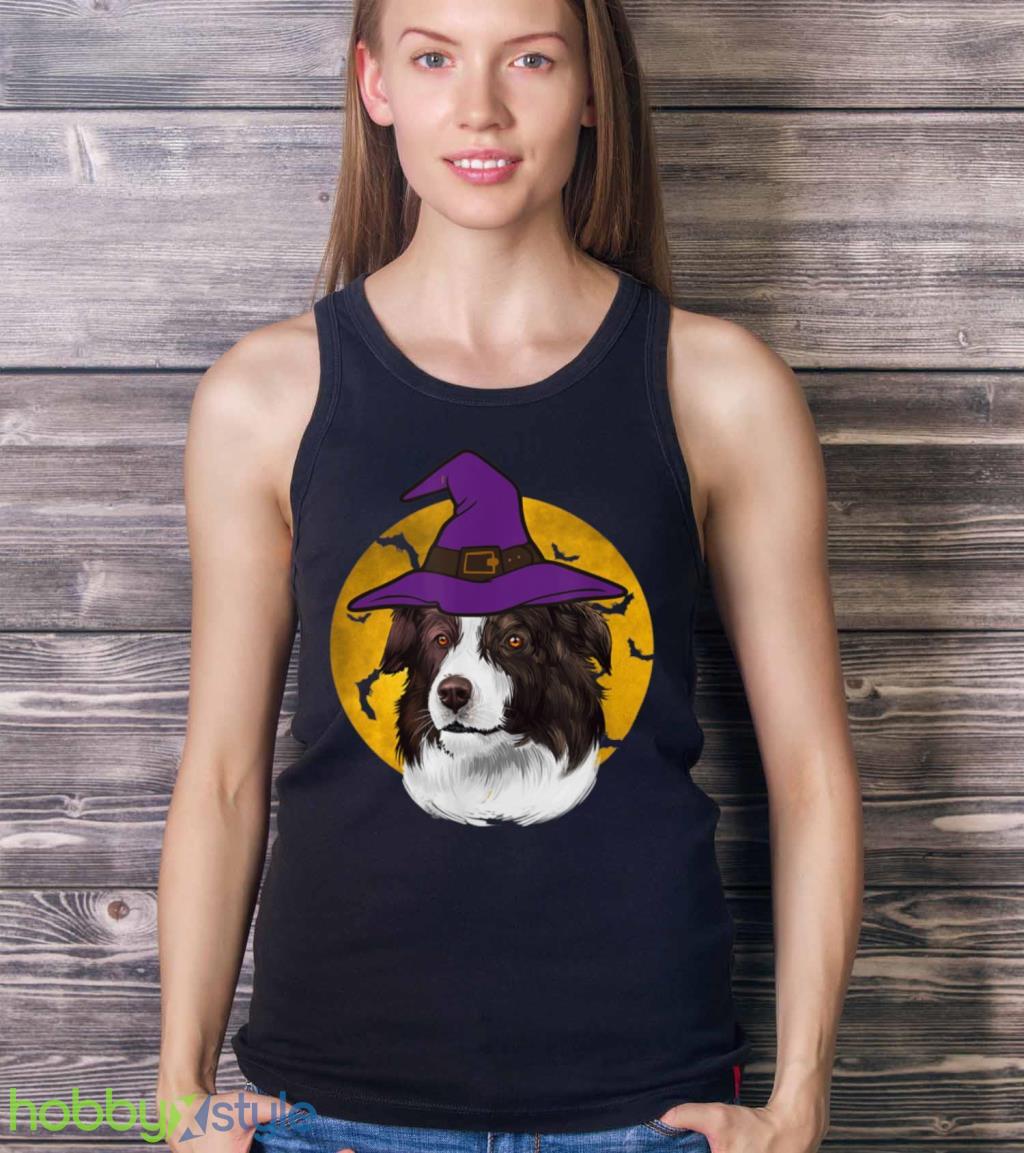 Halloween Border Collie Witch Hat Funny Halloween Dog Lover T Shirt Halloween Border Collie Witch Hat Funny Halloween Dog Lover T Shirt Product Photo 4