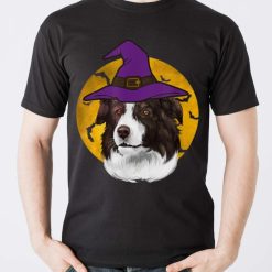 Halloween Border Collie Witch Hat Funny Halloween Dog Lover T Shirt Product Photo 5