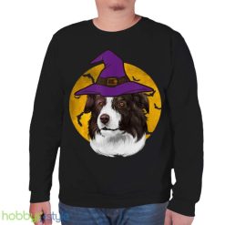 Halloween Border Collie Witch Hat Funny Halloween Dog Lover T Shirt Product Photo 7