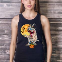 Halloween Boys Dinosaur T Rex Mummy Witch Hat Pumpkin Candy T Shirt Product Photo 4