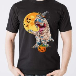 Halloween Boys Dinosaur T Rex Mummy Witch Hat Pumpkin Candy T Shirt Product Photo 5