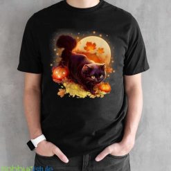 Halloween Cat Vintage Black Cat And Pumpkins For Lovers Cat T Shirt Product Photo 2