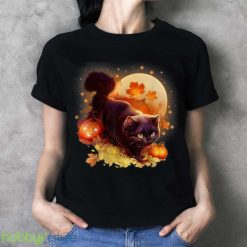 Halloween Cat Vintage Black Cat And Pumpkins For Lovers Cat T Shirt Product Photo 3