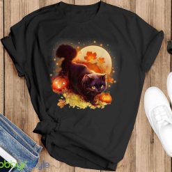Halloween Cat Vintage Black Cat And Pumpkins For Lovers Cat T Shirt Product Photo 1