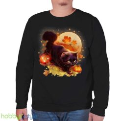 Halloween Cat Vintage Black Cat And Pumpkins For Lovers Cat T Shirt Product Photo 7