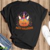 Halloween Cute Unicorn Pumpkin Costume Happy Halloween T Shirt Product Photo 2