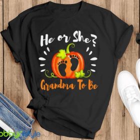 Halloween Gender Reveal He Or She Grandma To Be Pumpkin T Shirt Product Photo 3