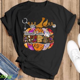 Halloween Scrubs Costume Pumpkin Leopard Wound Care Nurse T Shirt Product Photo 5