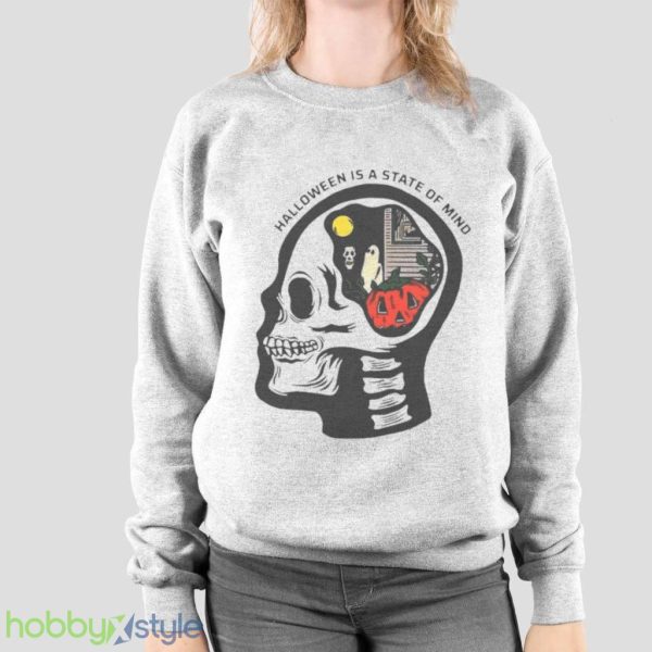 Halloween State Of Mind Skull Funny Cool Top Tee Best Gift T Shirt Product Photo 2