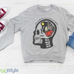 Halloween State Of Mind Skull Funny Cool Top Tee Best Gift T Shirt Product Photo 3