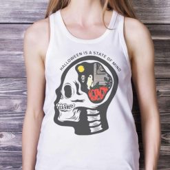 Halloween State Of Mind Skull Funny Cool Top Tee Best Gift T Shirt Product Photo 5