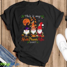 Halloween Thanksgiving Christmas Hallothanksmas Gnomes Funny T Shirt Product Photo 3