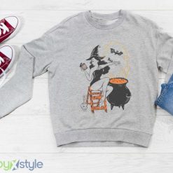 Halloween Witch Pin Up Vintage Retro Super Cool Best Gift Top Shirt Product Photo 3