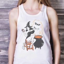 Halloween Witch Pin Up Vintage Retro Super Cool Best Gift Top Shirt Product Photo 5