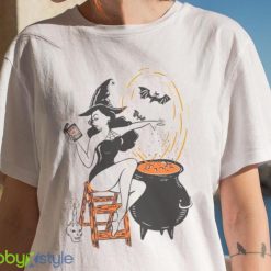 Halloween Witch Pin Up Vintage Retro Super Cool Best Gift Top Shirt Product Photo 7