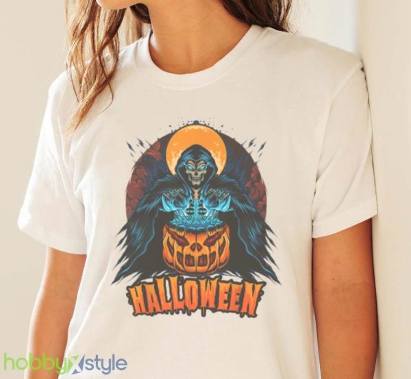 Halloween With Pumpkin Grim Reaper Grim Reaper Men Women T Shirt Product Photo 4