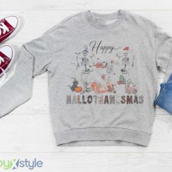 Happy Hallothanksmas Skeleton Happy Halloween T Shirt Product Photo 3
