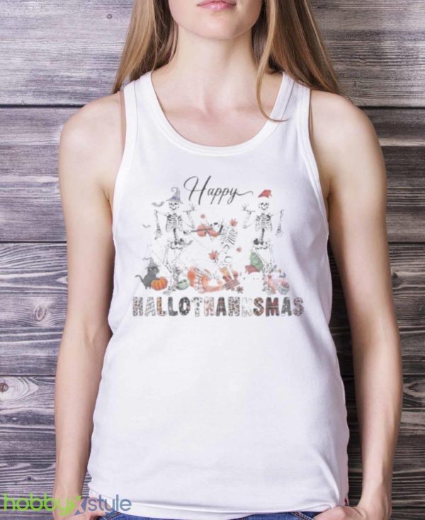 Happy Hallothanksmas Skeleton Happy Halloween T Shirt Product Photo 5