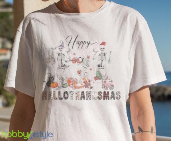 Happy Hallothanksmas Skeleton Happy Halloween T Shirt Product Photo 7