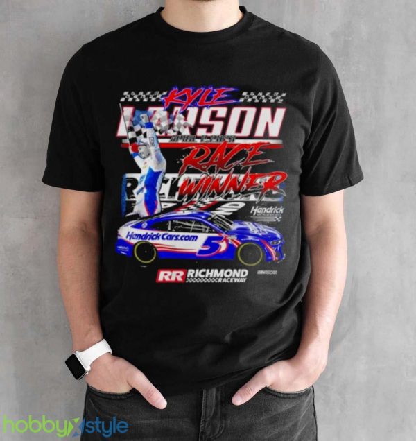 hendrick Motorsports 2023 Kyle Larson #5 Spring Richmond Race Win Shirt - Black Unisex T-Shirt