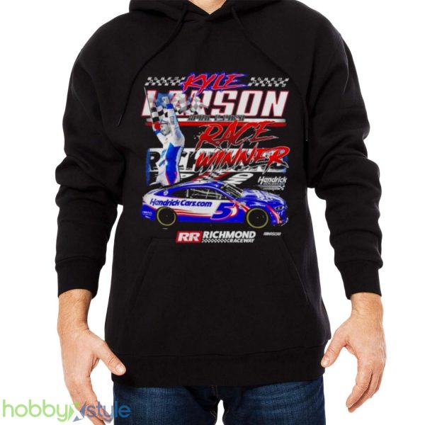 hendrick Motorsports 2023 Kyle Larson #5 Spring Richmond Race Win Shirt - Men Black Hoodie
