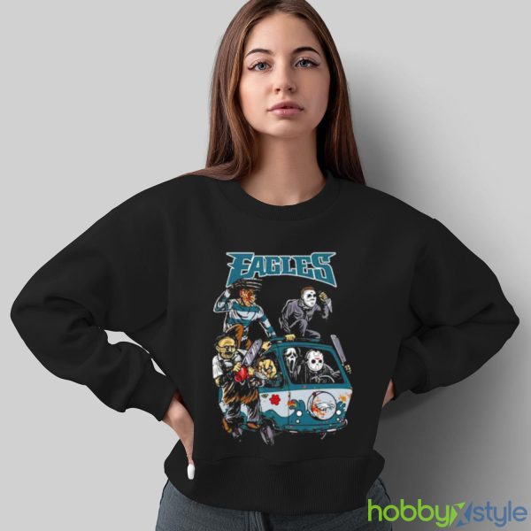 Horror Movies Characters Philadelphia Eagles Football Halloween 2023 shirt - Sweatshirt