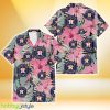 Houston Astros Light Pink Hibiscus Pale Green Leaf Black Background 3D Hawaiian Shirt Gift For Fans Product Photo 2